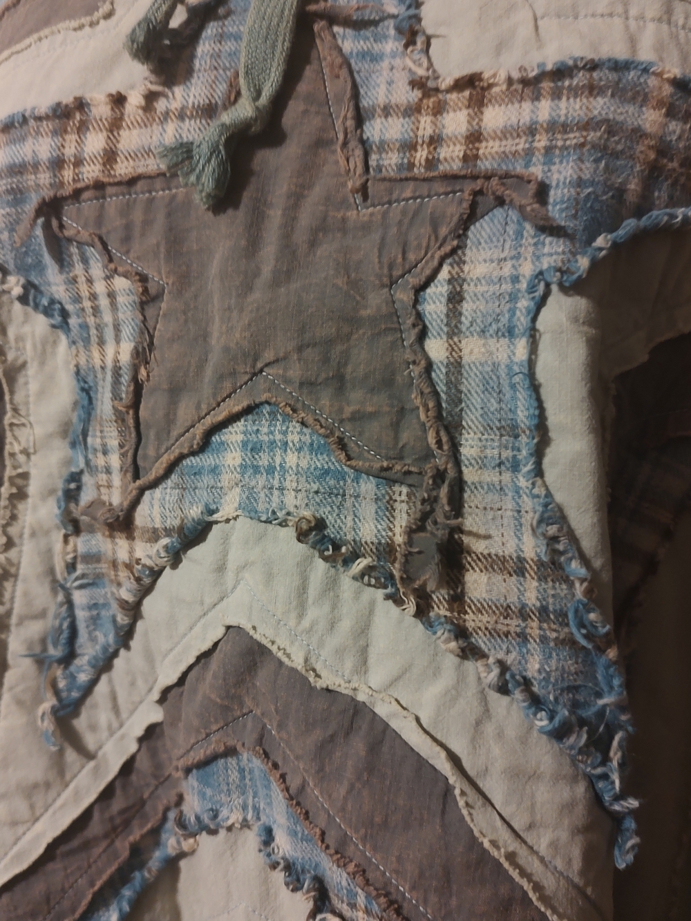 OLI & HALI Distressed Stellar Vibes Oversize Patchwork Hoodie Sz Large - Picture 4 of 9